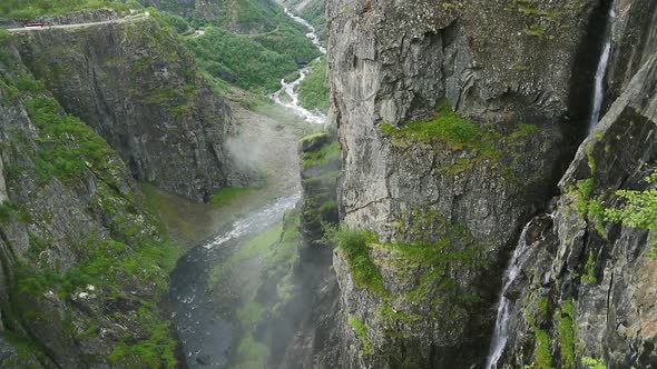 Falls in Mountains of Norway