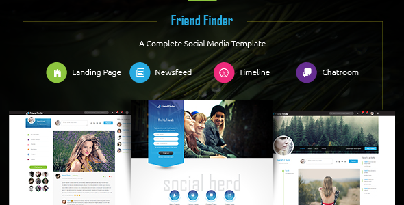 Friend Finder Social Network Html5 Template By Thunder Team Themeforest