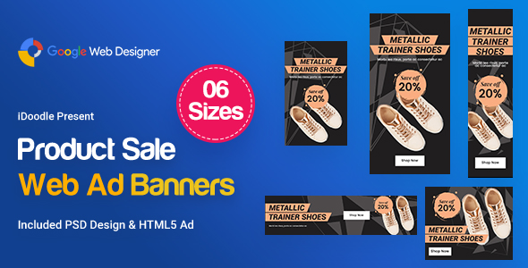 Product Sale Banners HTML5 Ad - GWD & PSD
