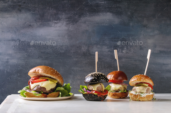 Homemade burgers variety - Stock Photo - Images