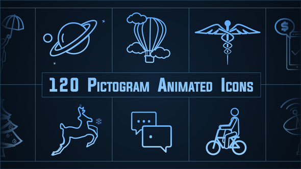 120 Pictogram Animated - VideoHive 23165791