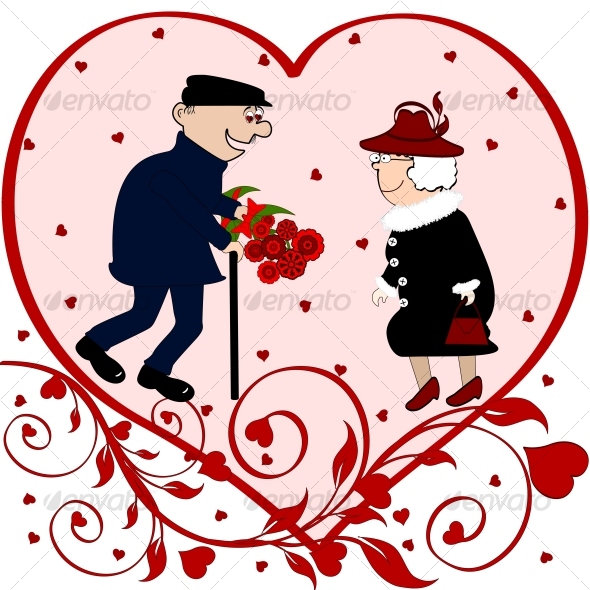 Elderly couple in love