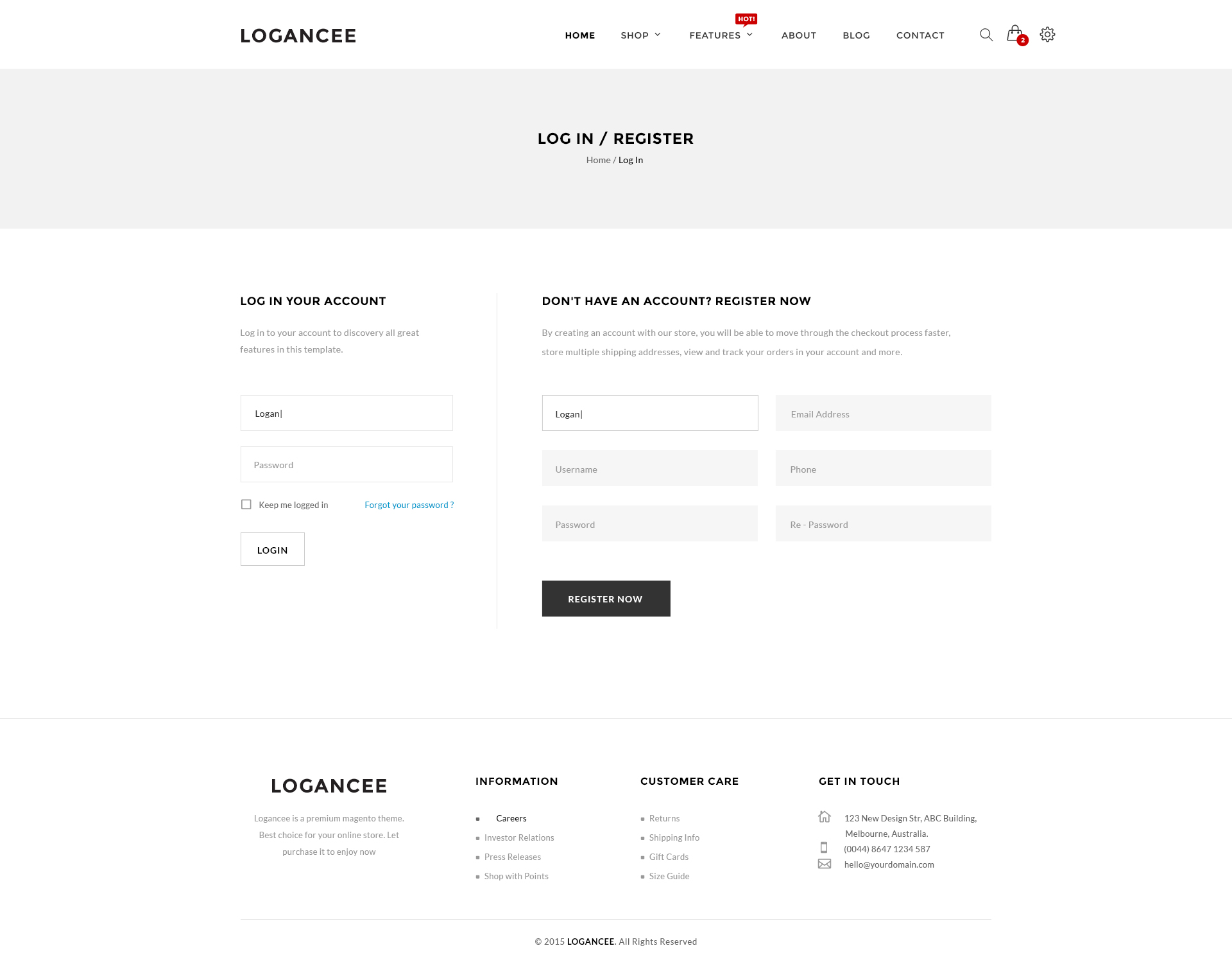 Logancee - Mutilpurpose eCommerce PSD Template