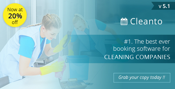 Cleanto - software with booking system for cleaner service companies - CodeCanyon Item for Sale