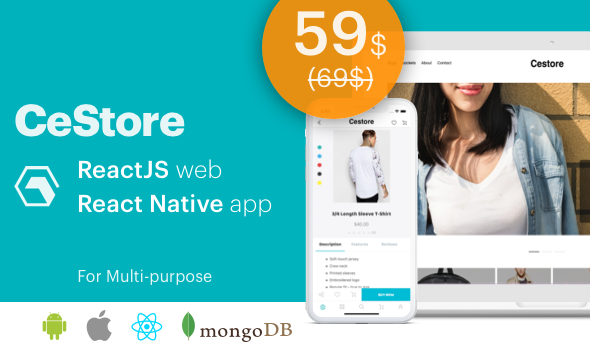 CeStore - ReactJS web app & React Native mobile app for e-commerce - CodeCanyon Item for Sale