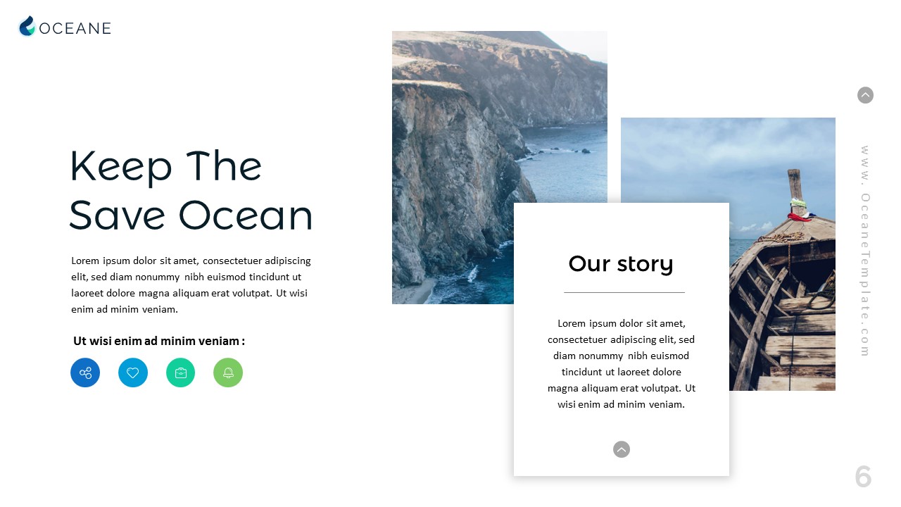 Oceane Presentation Template, Presentation Templates 