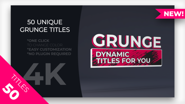 50 Grunge Titles - VideoHive 23172864