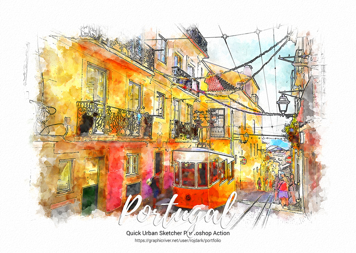 Realistic Urban Sketcher Photoshop Action