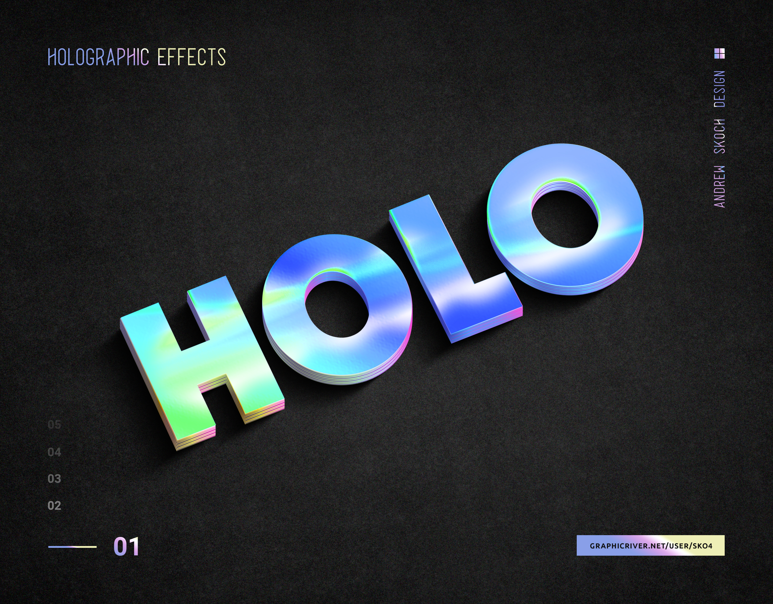 Download Holographic Text Effects vol 2 by Sko4 | GraphicRiver