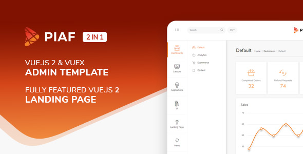 Piaf - Vuejs Admin Dashboard