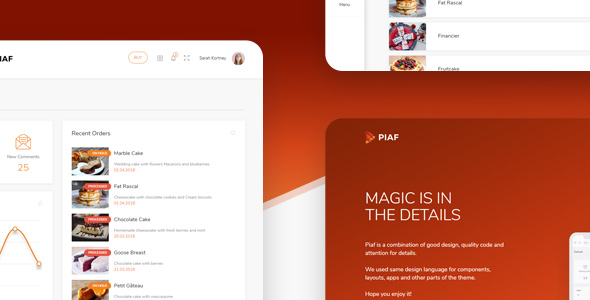 Piaf - Vuejs Admin Dashboard