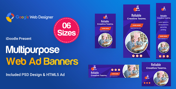 Multi-Purpose Banners HTML5 D54 - GWD & PSD