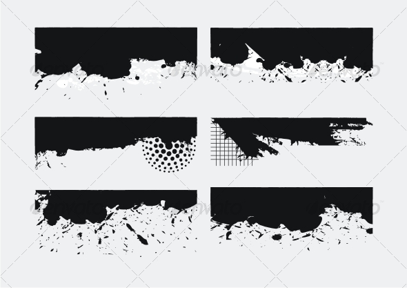 Set of Grunge edges - Borders Decorative