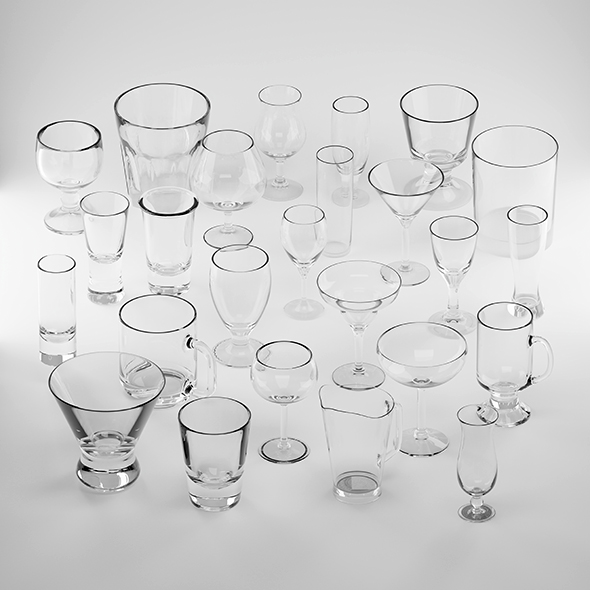 25 drink glasses - 3Docean 23190063