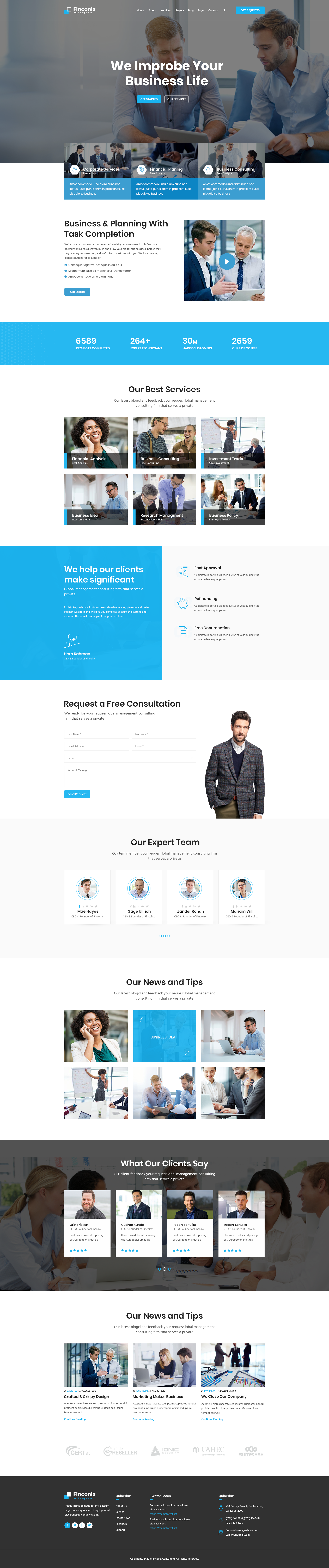 Finconix - Corporate & Financial Business HTML5 Template by shifttechplus