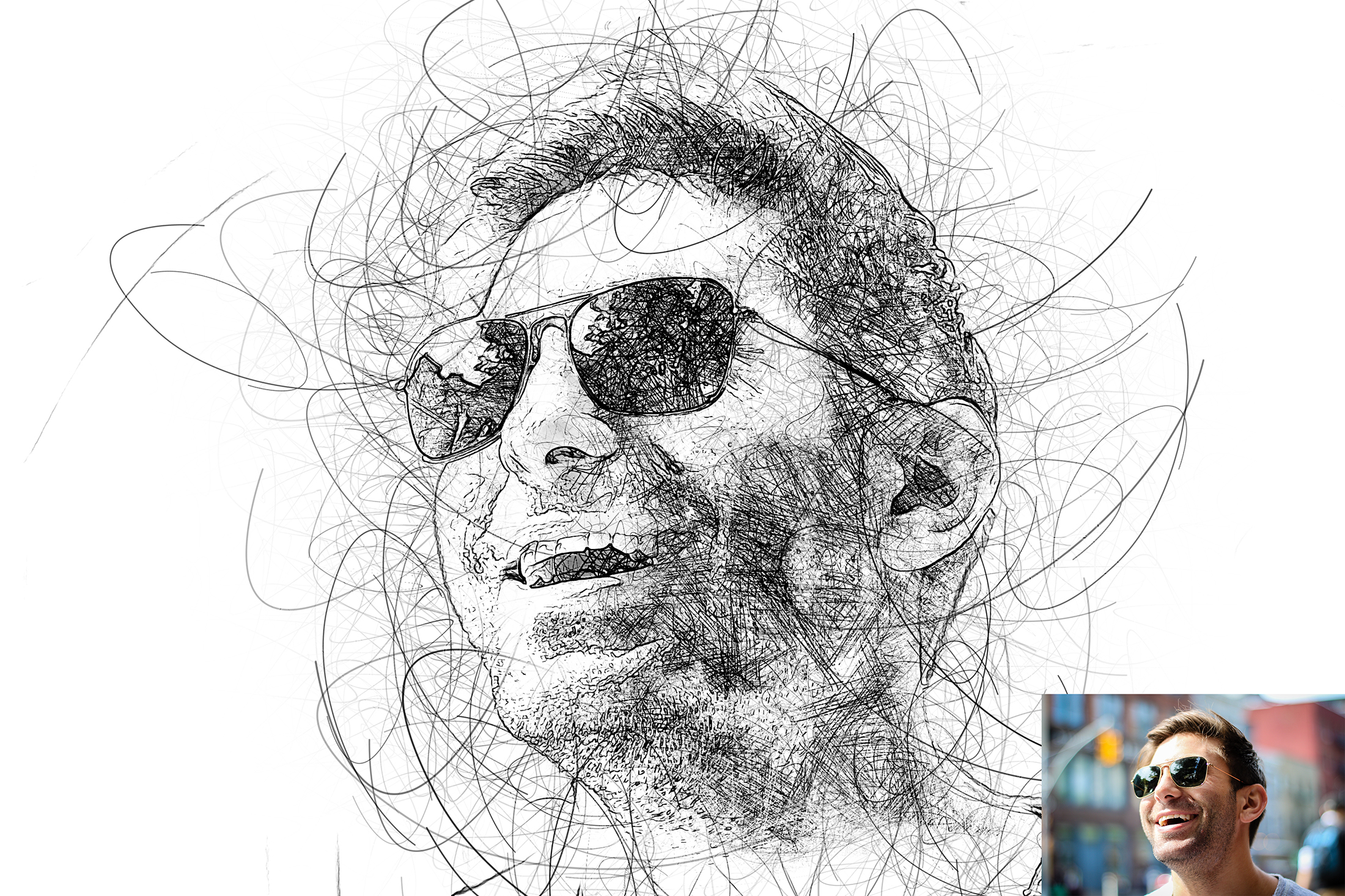 scribble pen sketch photoshop action free download