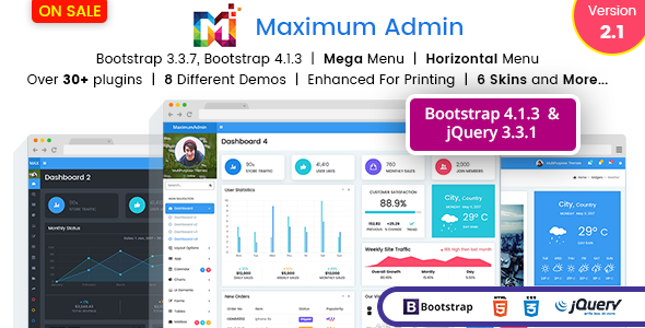 Maximum - Responsive Bootstrap 4 Admin Dashboard Template UI and WebApp Template