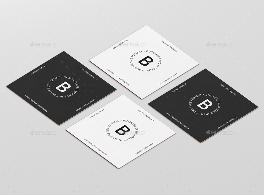 Business Card Mockup Square Format by visconbiz | GraphicRiver