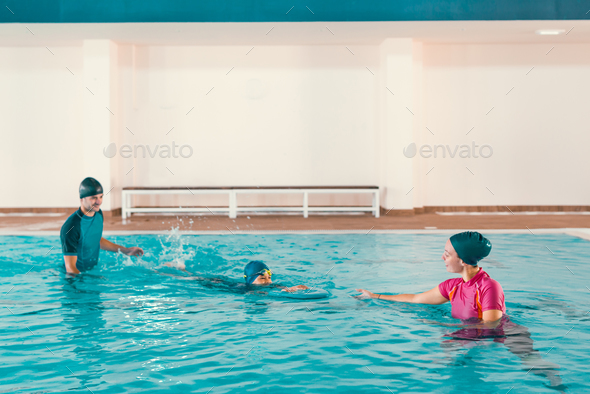 Boy on swimming class - Stock Photo - Images