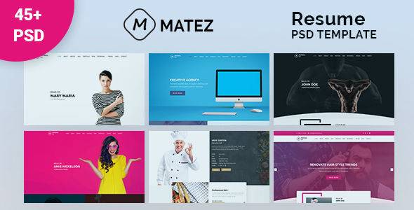 Matez - Personal Portfolio / Resume / CV PSD Template