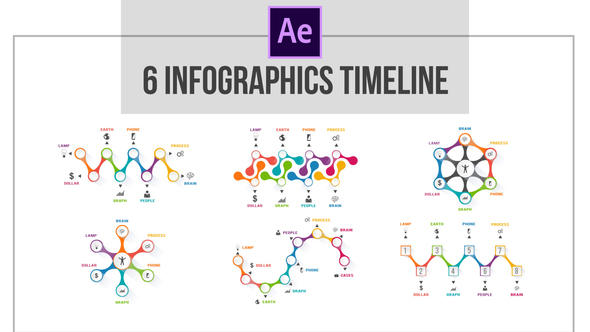 Infographics 6 Roadmaps - VideoHive 23199321