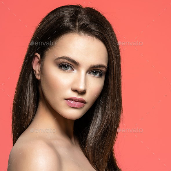 Beautiful Woman With Long Curly Hair Stock Photo By Valuavitaly