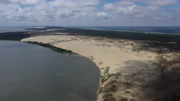 Aerial footage of Parnidzio dune in Nida, Lithuania