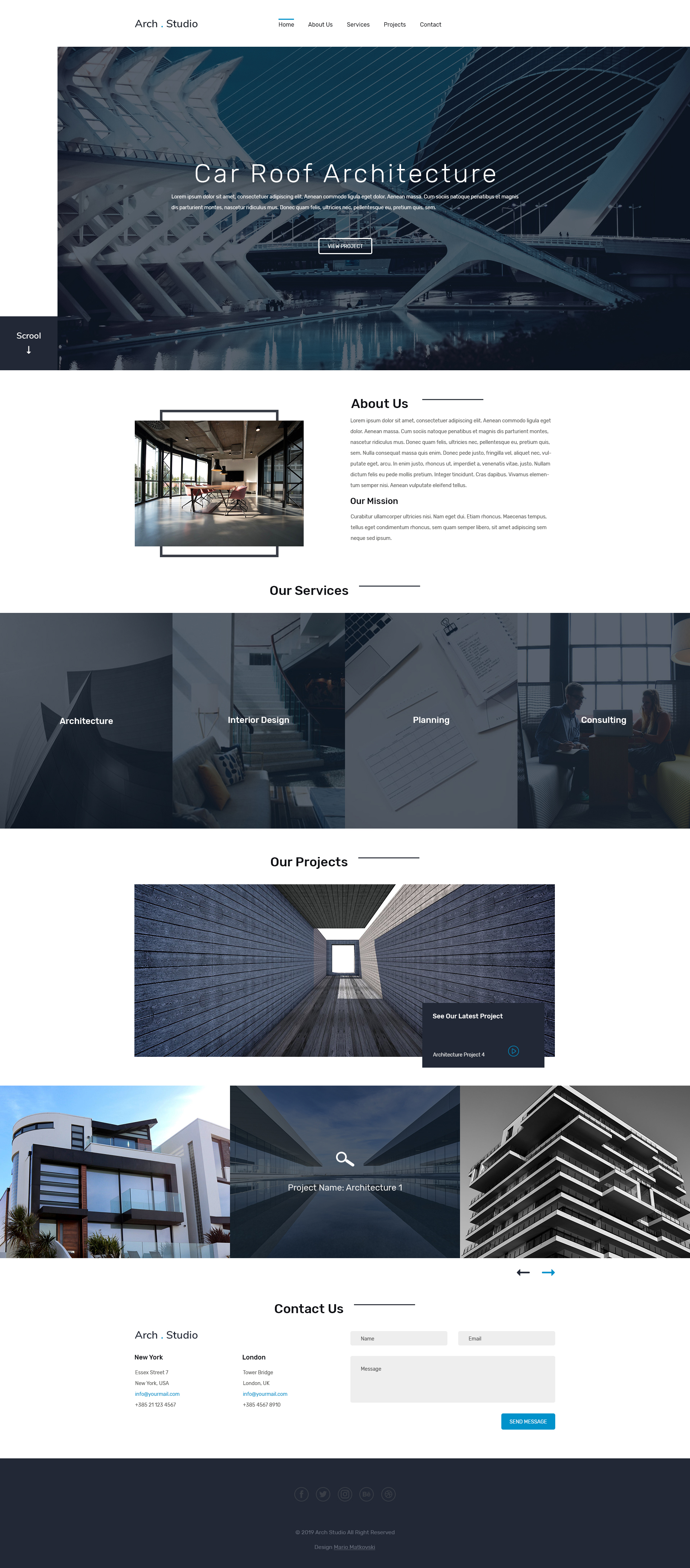 Arch Studio-one Page Architecture Psd Template By Mariomatkovski 