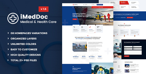 iMedDoc: Medical Center and Health PSD Template - Health & Beauty Retail
