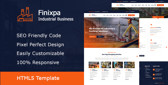 Wondrous Finixpa - Industrial & Factorial Business HTML5 Template