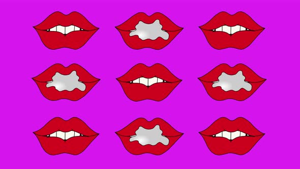 Lips Gum Backgrounds Animation Installation