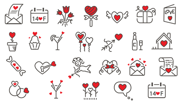 Love Icons Pack - VideoHive 23220162