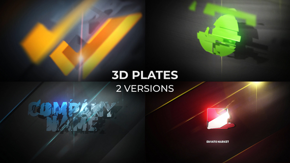 3D Plates Logo - VideoHive 23228684