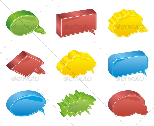 Colour bubbles collection. Vector 3d - Decorative Symbols Decorative
