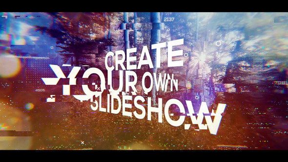 Glitch Big Titles Slideshow