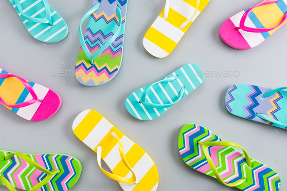 colourful flip flops