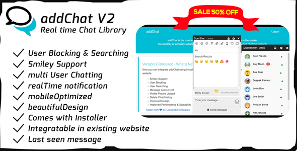 AddChat V2 - Realtime Chat Library - CodeCanyon Item for Sale