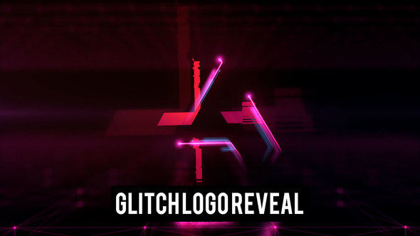Glowing Glitch Logo - VideoHive 23231368