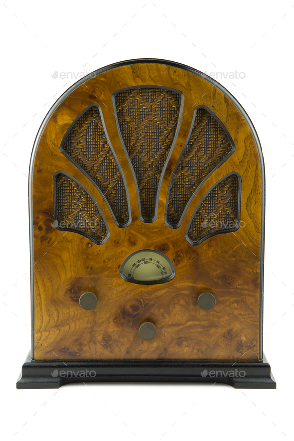 vintage wooden radio - Stock Photo - Images