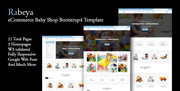 Excellent Rabeya - eCommerce Baby Shop Bootstrap4 Template