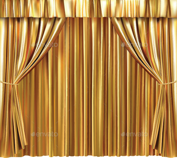 Background with Gold Curtain by Grebenuk | GraphicRiver