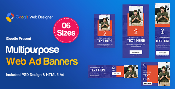 Multi-Purpose Banners HTML5 D67 Ad - GWD & PSD
