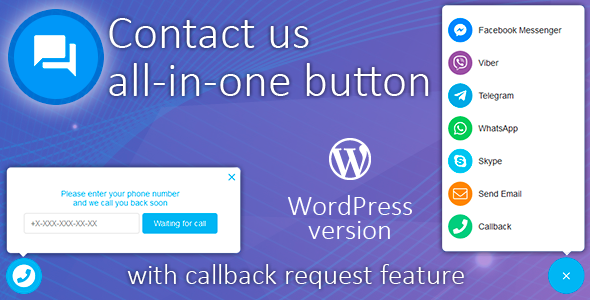 Contact us all-in-one button with callback request feature for WordPress - CodeCanyon Item for Sale