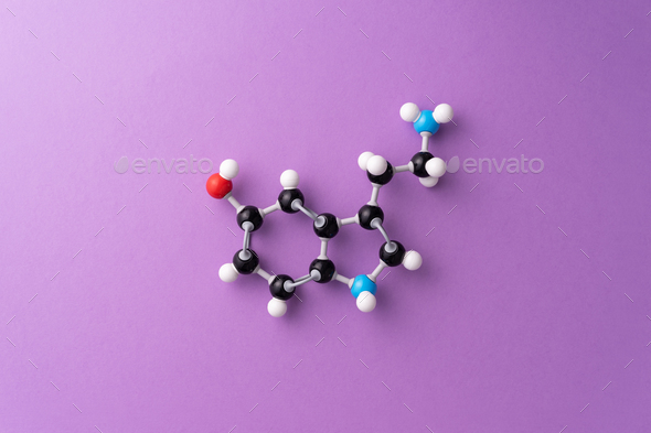 Serotonin chemical formula - Stock Photo - Images