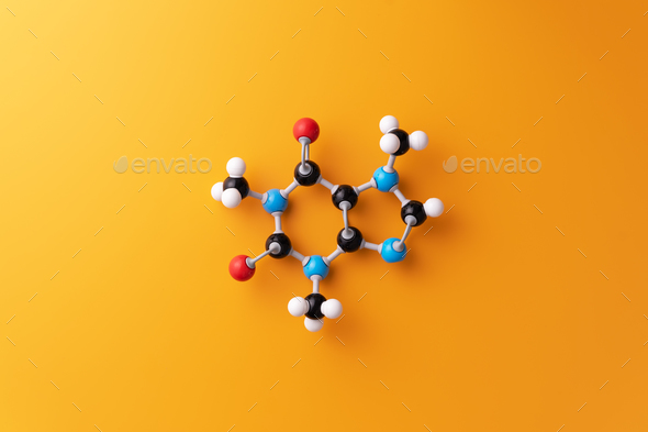 Caffeine chemical formula - Stock Photo - Images