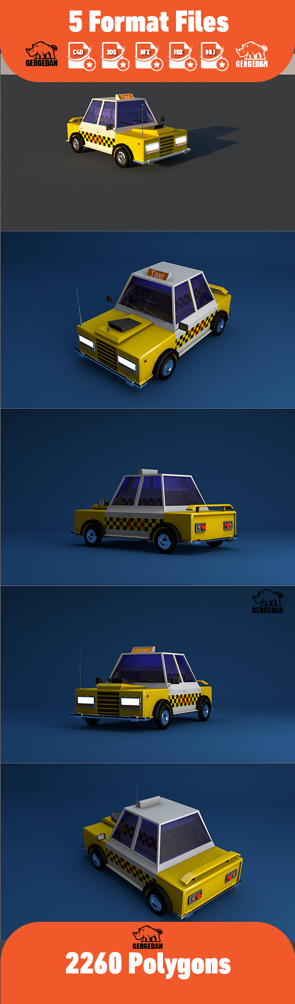 Low Poly Taxi - 3Docean 23267551