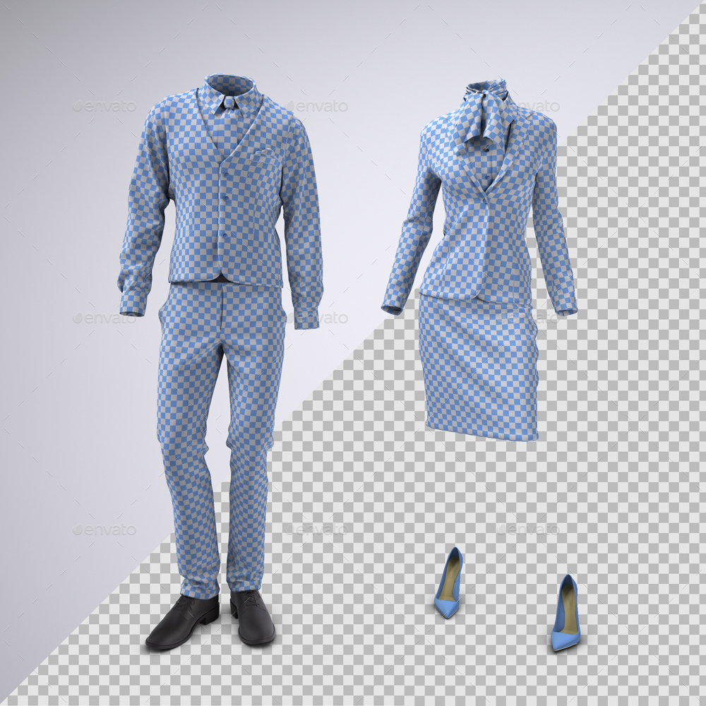 Download Airline Cabin Crew or Hotel Staff Uniforms Mock-Up