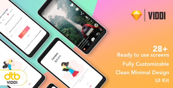 DTB-VIDDI - Video App UI Kit - 28+ Ready to use screens