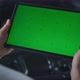 Male Car Service Worker Swiping on Tablet - VideoHive Item for Sale
