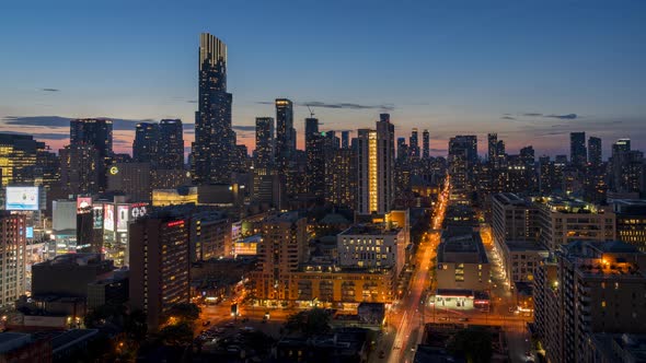 Sunset City Traffic Architecture Skyline in Toronto alt